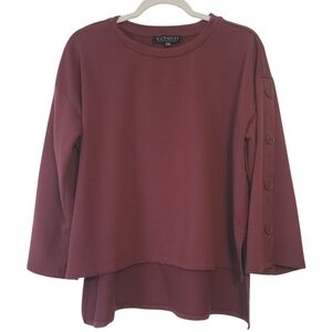 Eloquii | Women's Burgundy Sweatshirt With 3/4 Length Sleeves (Size 14/16)